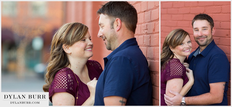 arvada olde town engagement red brick