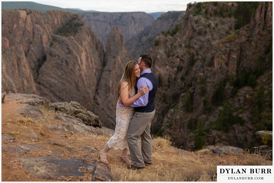 black canyon colorado elopement wedding adventure bride and groom dancing together