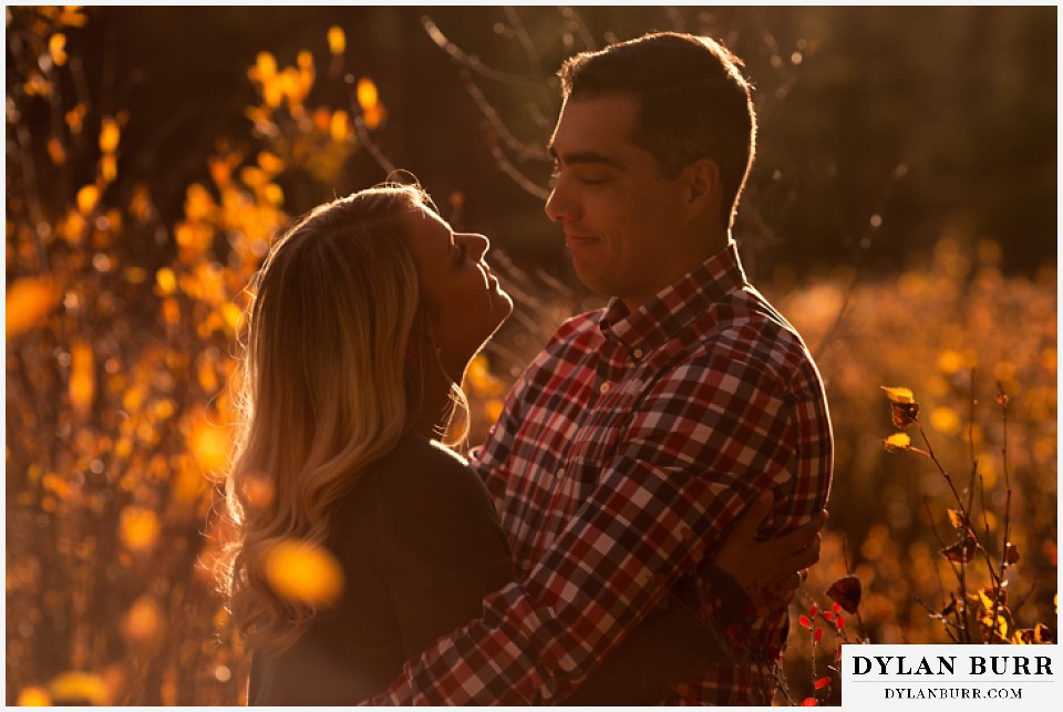 colorado mountain engagement session look of love with fall leaves