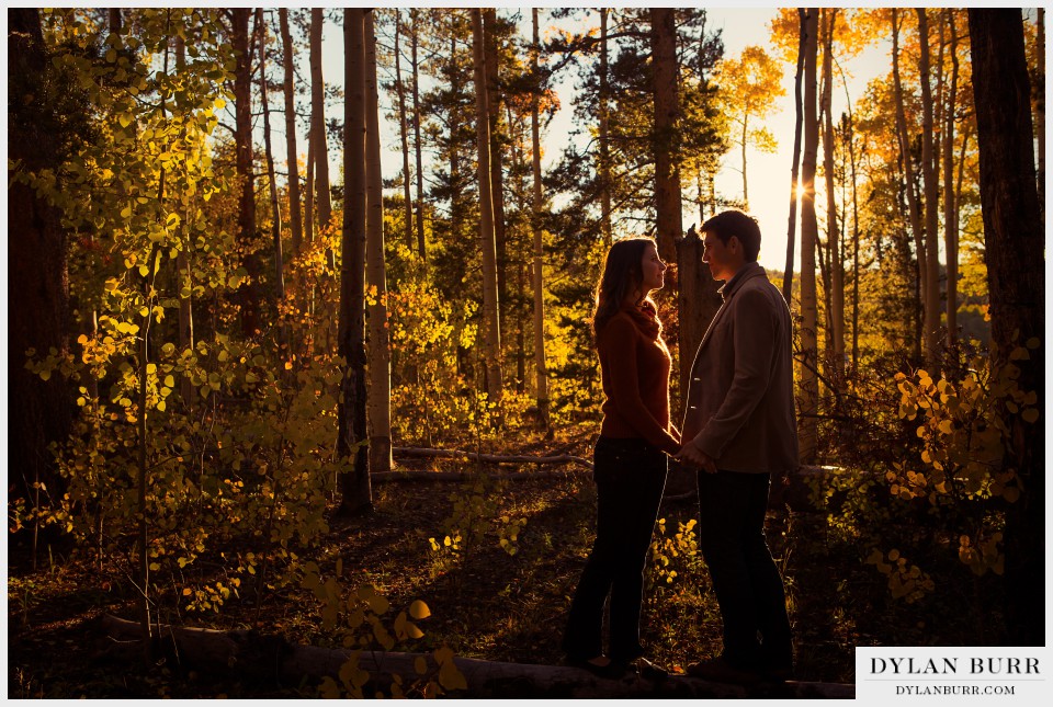 sunset colorado engagement photography in fall