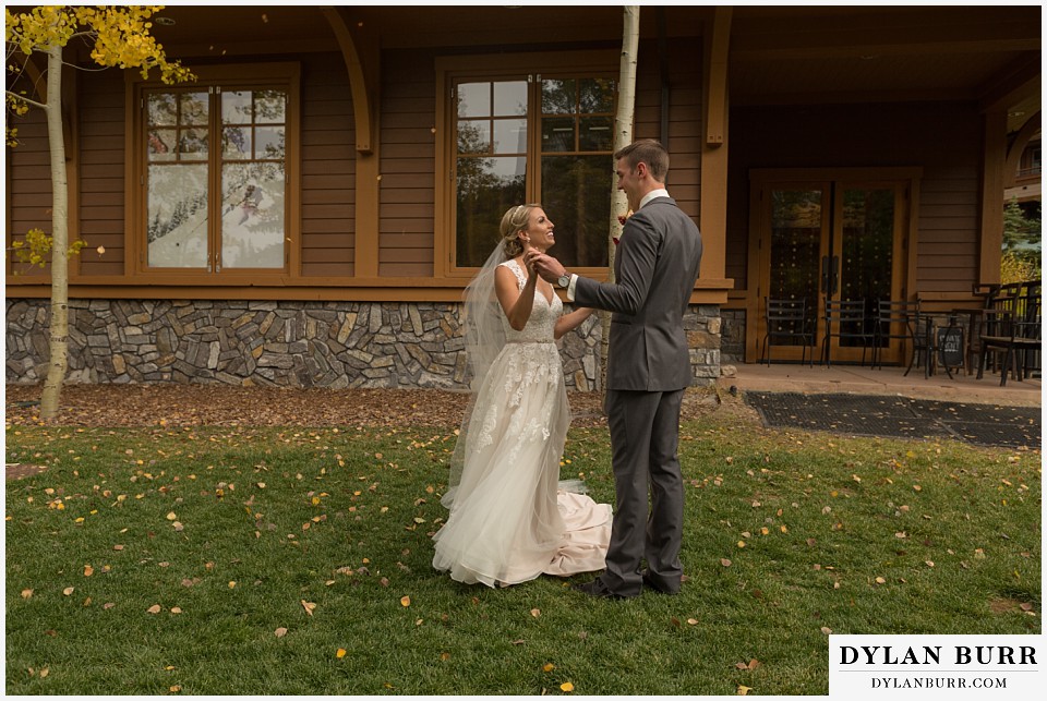 the lodge at sunspot wedding winter park first look mountain village
