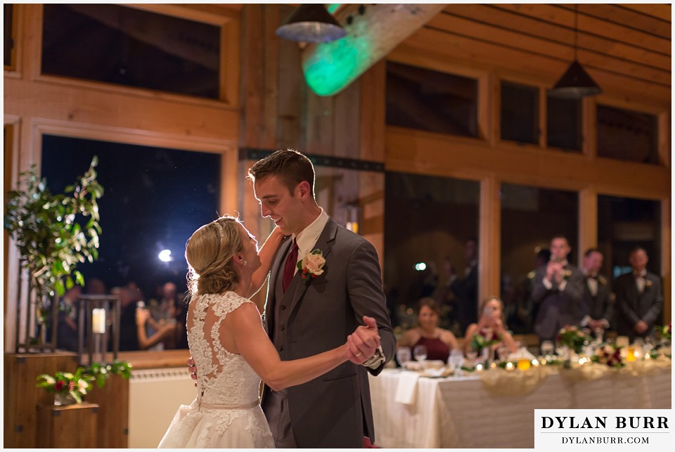 the lodge at sunspot wedding fall mountain wedding winter park first dance at reception