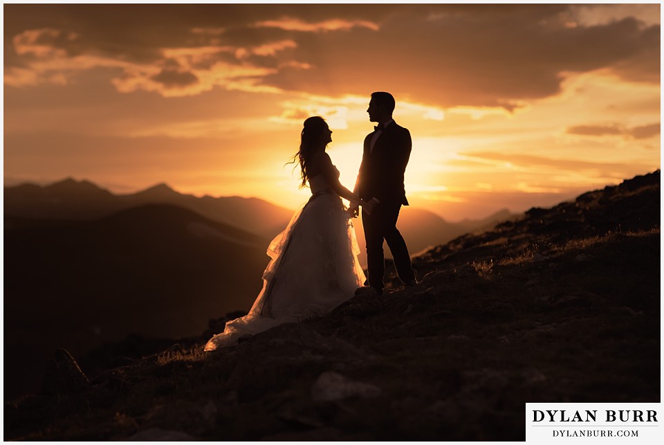 rocky mountain national park elopement adventure wedding amazing sunset