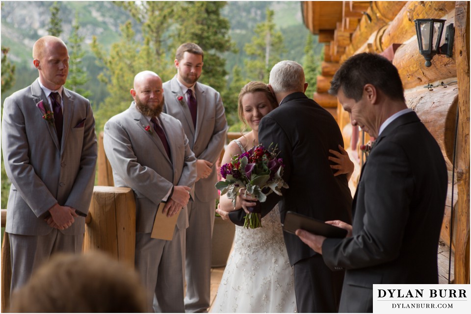 colorado mountain wedding ceremony silverlake lodge father daughter