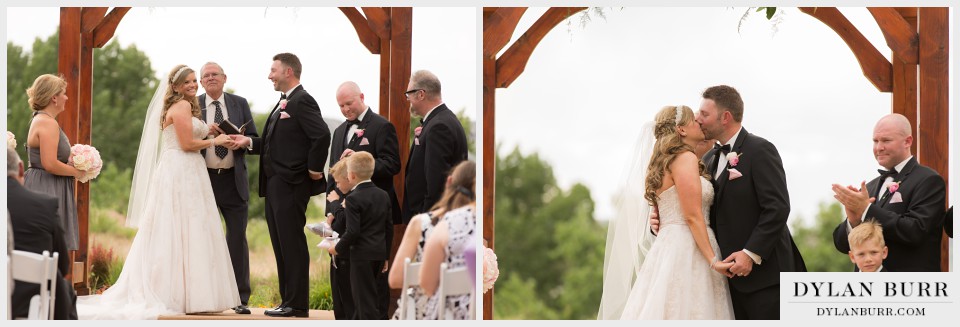 denver wedding photographer vista at applewood first-kiss