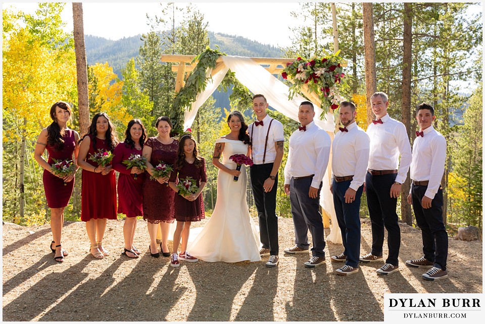 winter park mountain lodge wedding colorado entire wedding bridal party