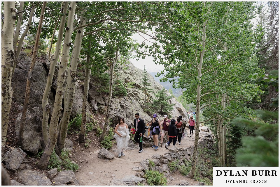 all day elopement in Rocky Mountain National Park hiking to Dream Lake