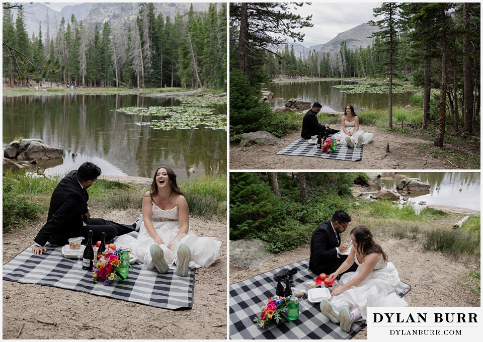 all day elopement in Rocky Mountain National Park wedding picnic
