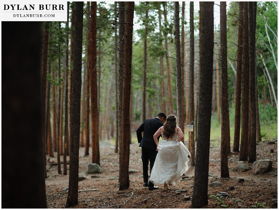 all day elopement in Rocky Mountain National Park walking together