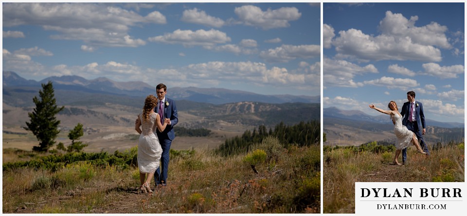 antler basin ranch wedding bride and groom dancing together