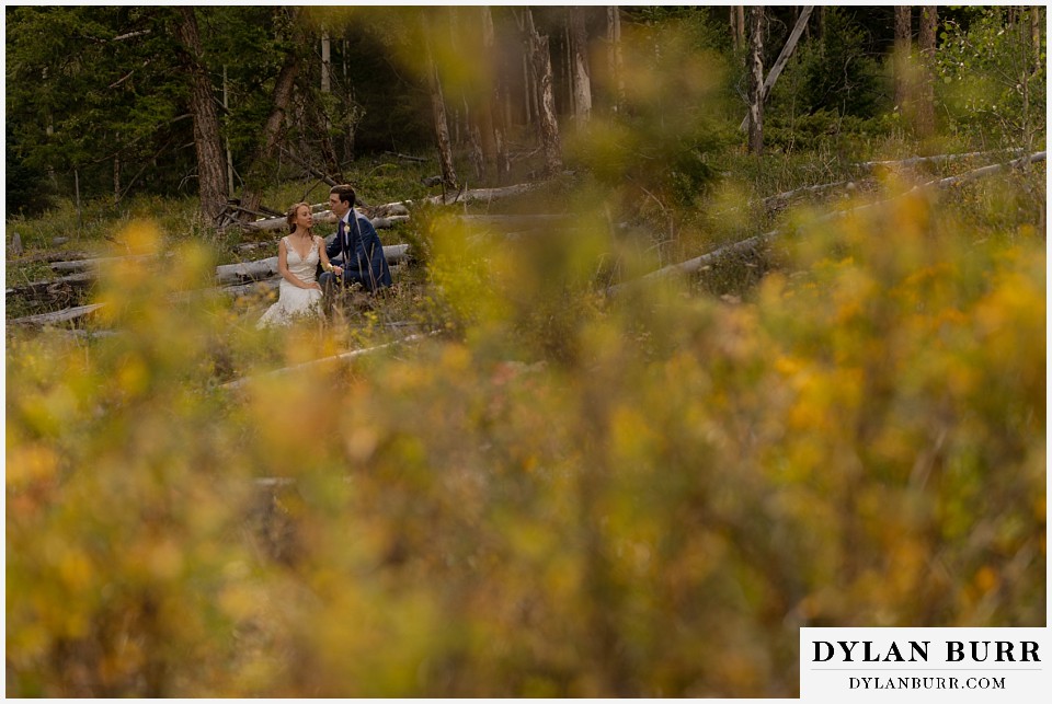 antler basin ranch wedding in early fall with bride and groom