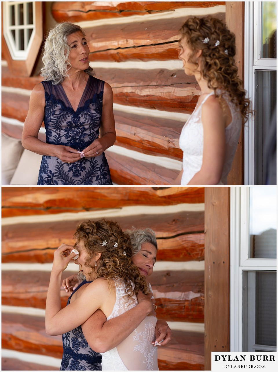 antler basin ranch wedding brides mom talking during jewish tisch