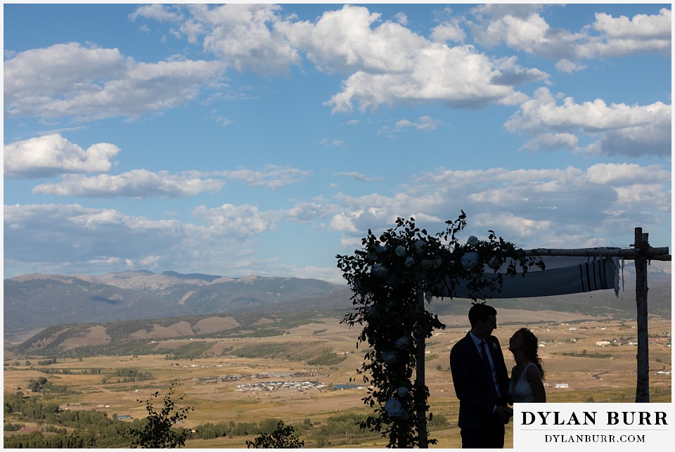 Antler Basin Ranch wedding jewish huppah with mountains in the background