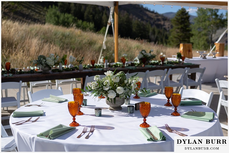 table settings at Antler Basin Ranch wedding