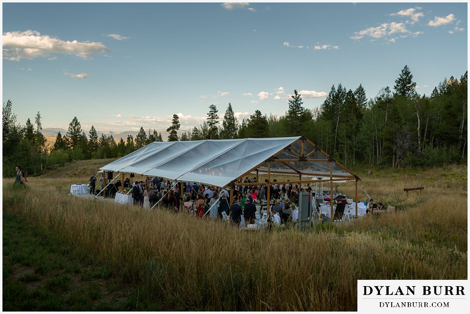 clear wedding tent at Antler Basin Ranch wedding
