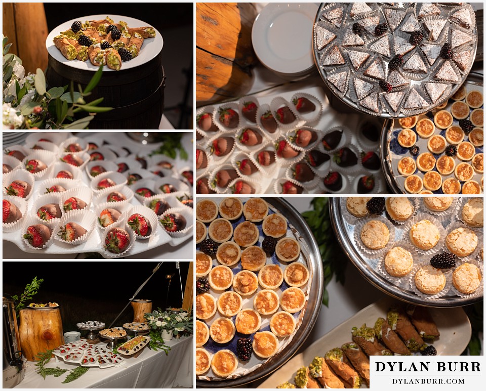 reception desserts at Antler Basin Ranch wedding