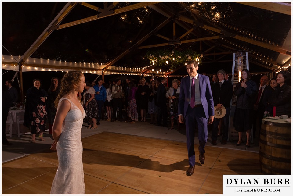 bride and groom choreographed first dance at antler basin ranch wedding