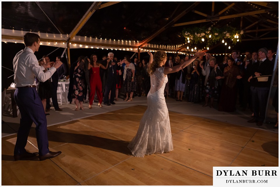 bride and grooms first dance antler basin ranch wedding