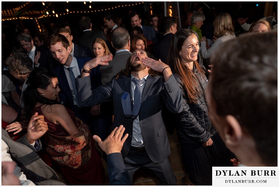 guests dancing at reception antler basin ranch wedding