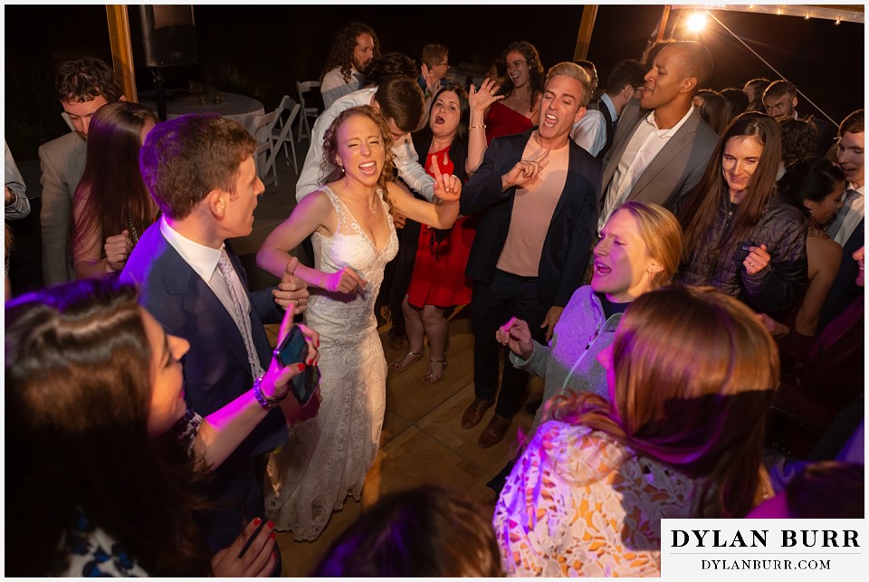 everyone singing together antler basin ranch wedding