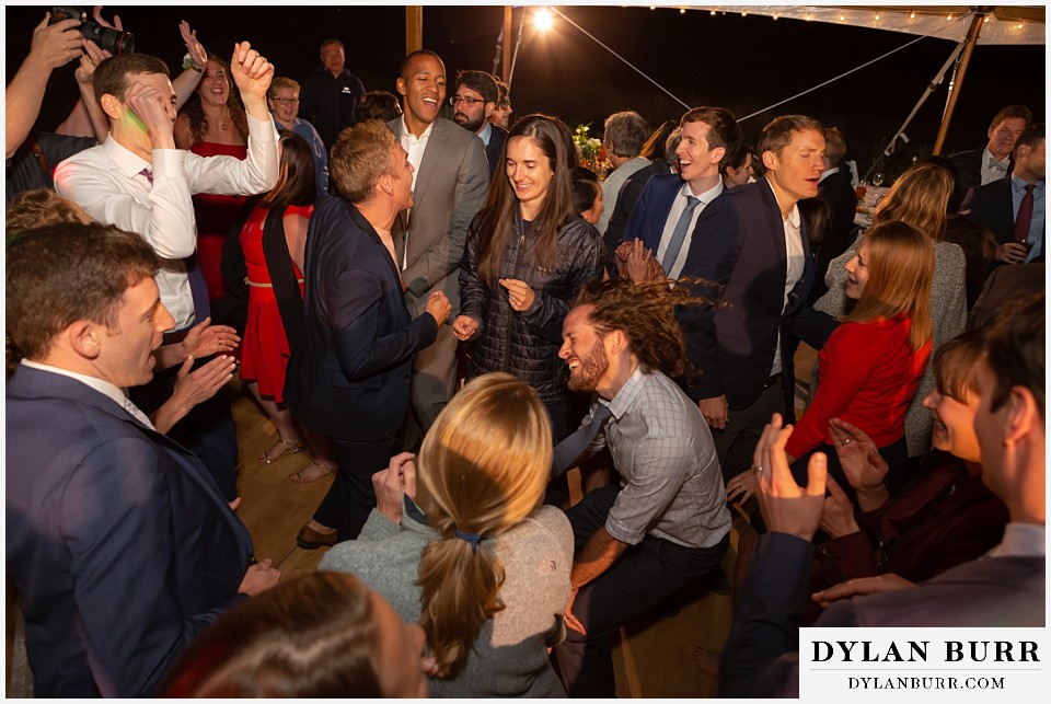 spinning hair at reception antler basin ranch wedding