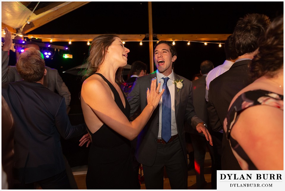 singing during reception party antler basin ranch wedding