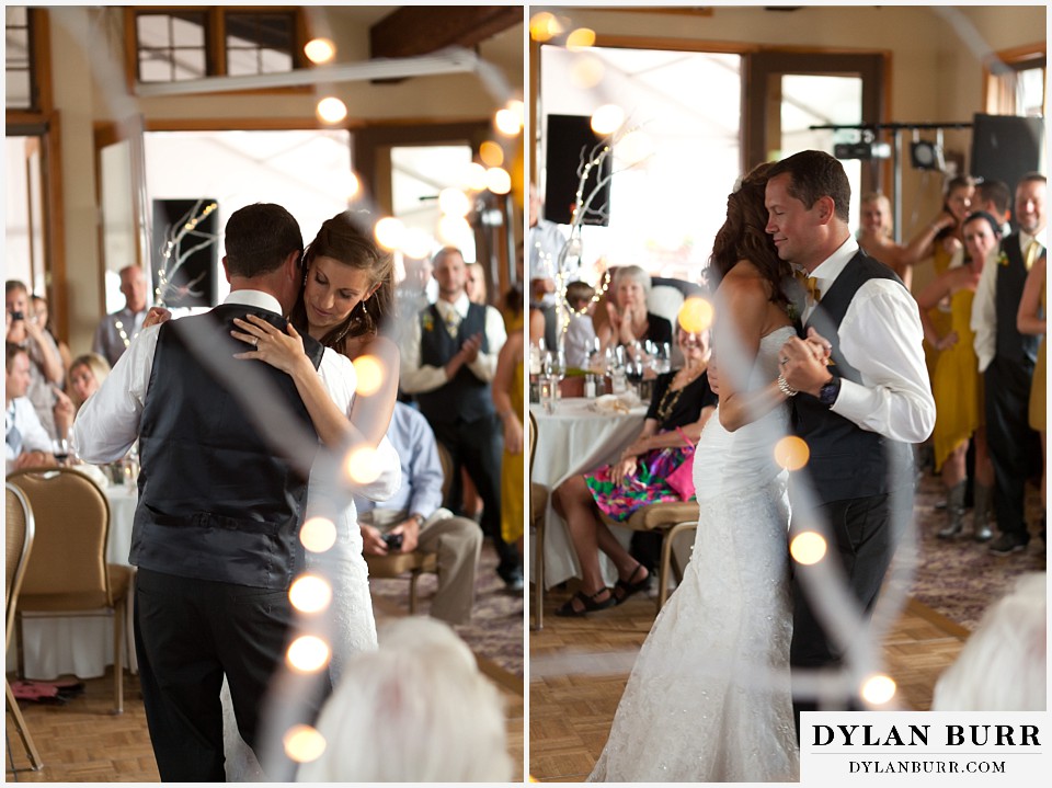 aspen colorado mountain wedding bride and groom first dance