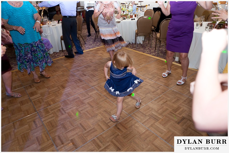 aspen colorado mountain wedding reception little girl dancing