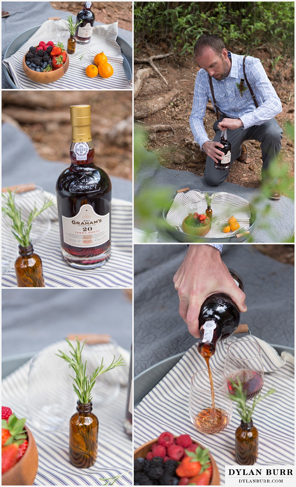 aspen wedding elopement groom opening wine