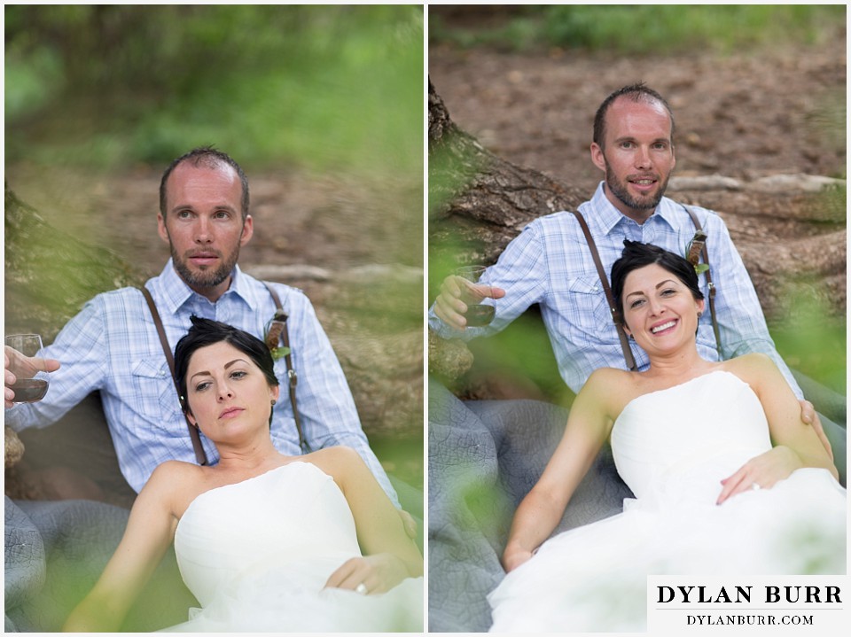 aspen wedding elopement bride and groom together near tree
