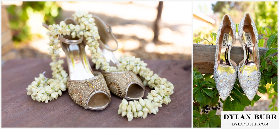 baldoria on the water wedding lakewood colorado hindu wedding brides two pairs of shoes