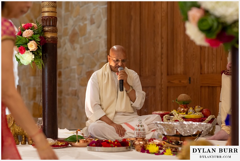 baldoria on the water wedding lakewood colorado hindu wedding priest saying prayers
