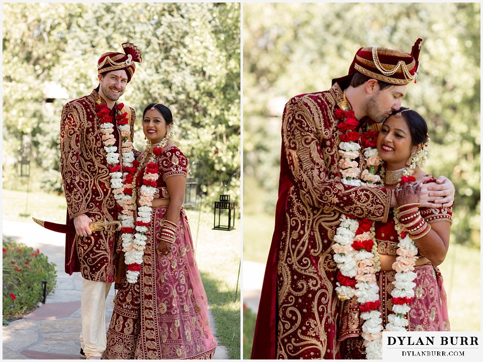 baldoria on the water wedding lakewood colorado hindu wedding indian bride and groom after ceremony
