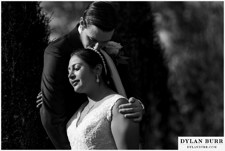 baldoria on the water wedding lakewood colorado hindu wedding groom and bride in black and white