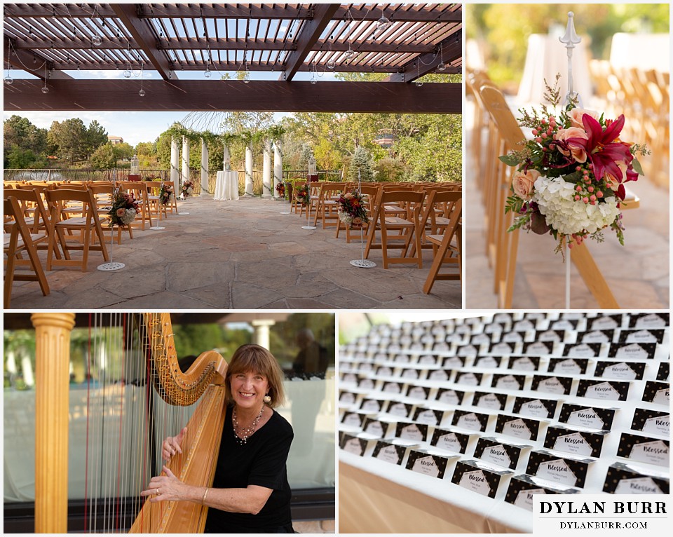 baldoria on the water wedding lakewood colorado hindu wedding ceremony site and harp player