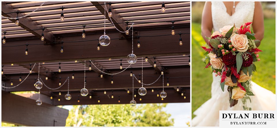 baldoria on the water wedding lakewood colorado hindu wedding glass globes and string light wedding details