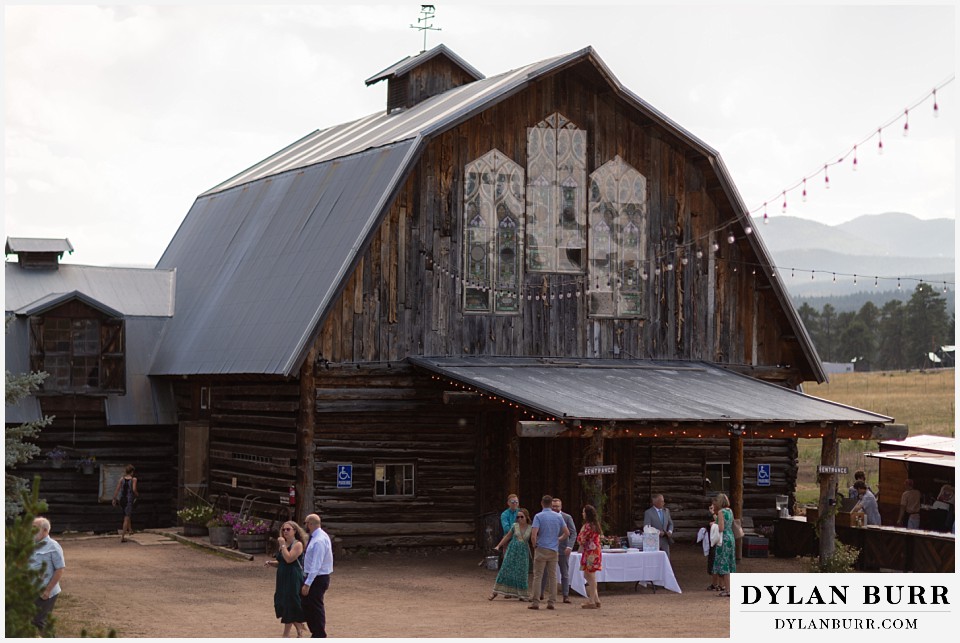 the barn at evergreen memorial park wedding guests waiting for ceremony