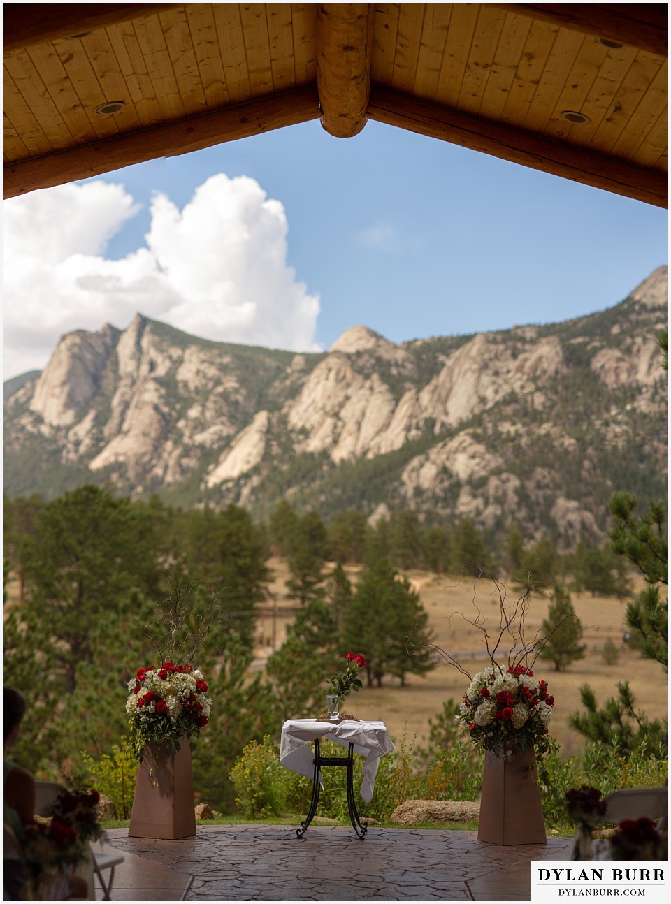 black canyon inn wedding estes park colorado ceremony site view