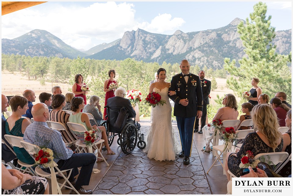 black canyon inn wedding estes park colorado happy bride and groom just married