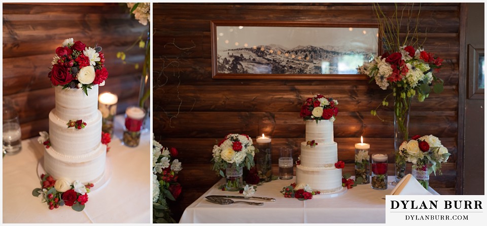 black canyon inn wedding estes park colorado twin owls restaurant wedding cake