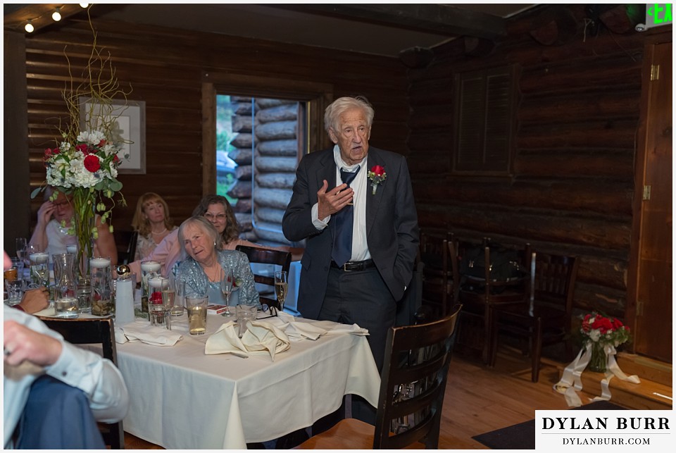 black canyon inn wedding estes park colorado grandfather wedding toasts