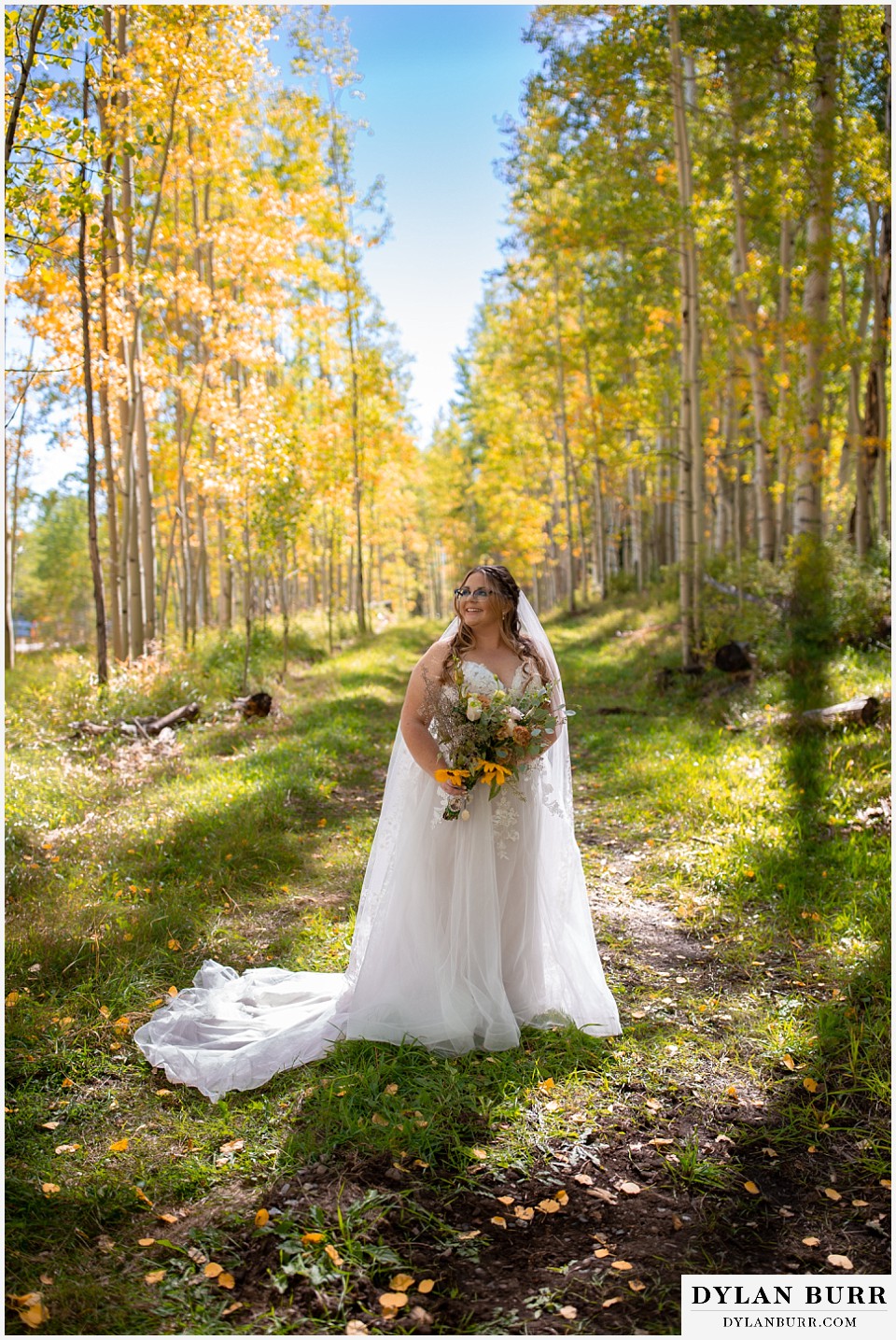 black diamond lodge wedding bride alone in forest