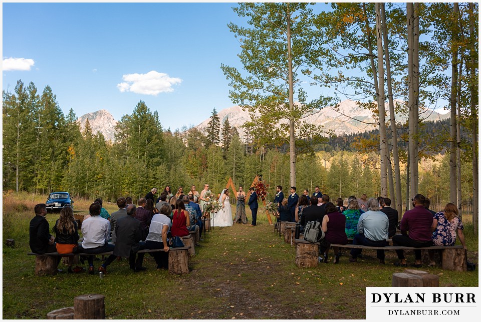 black diamond lodge wedding ceremony site view