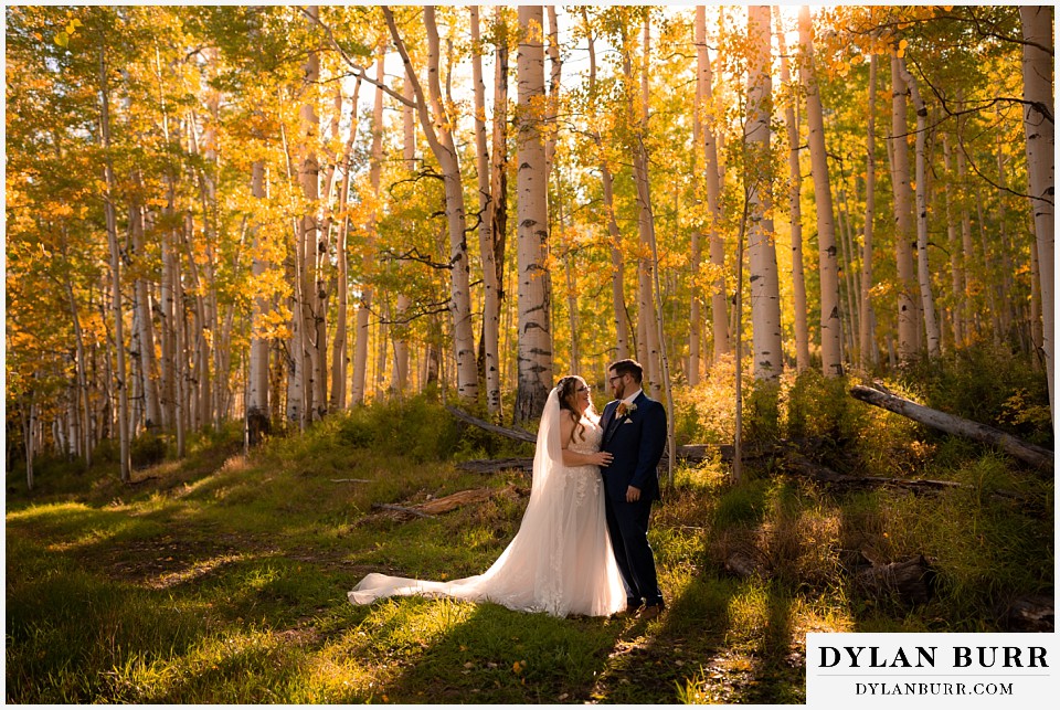 black diamond lodge wedding fall aspen trees