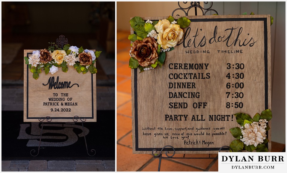 black diamond lodge wedding signs