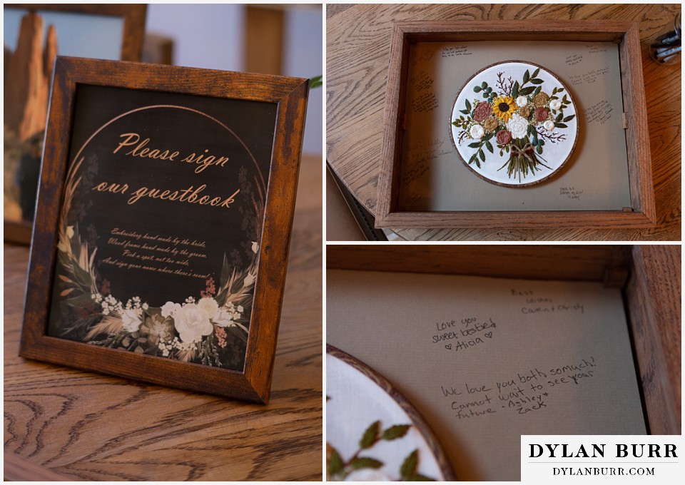 black diamond lodge wedding embroidered guest book