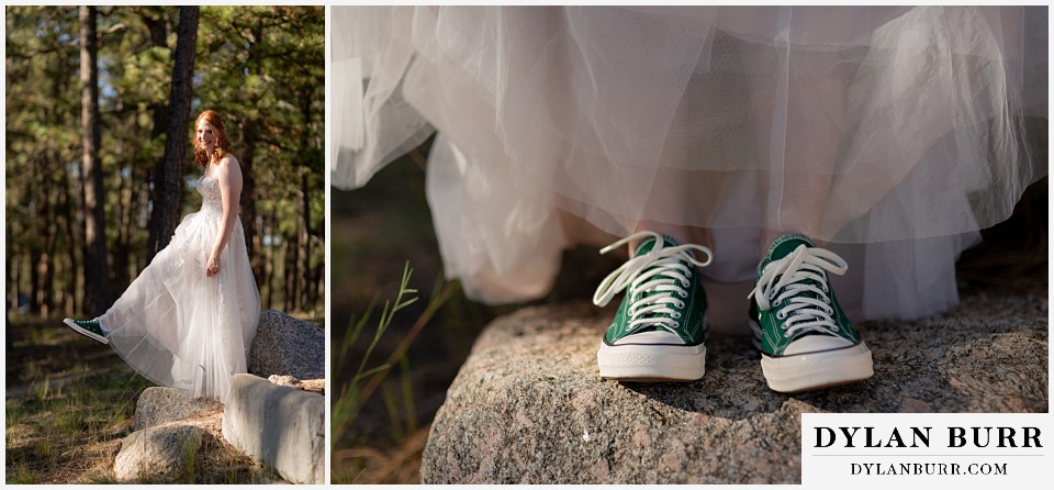 black forest by wedgewood wedding bride wearing green converse shoes