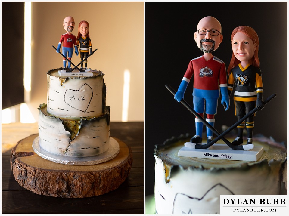 black forest by wedgewood wedding hockey wedding cake with custom bobble head topper