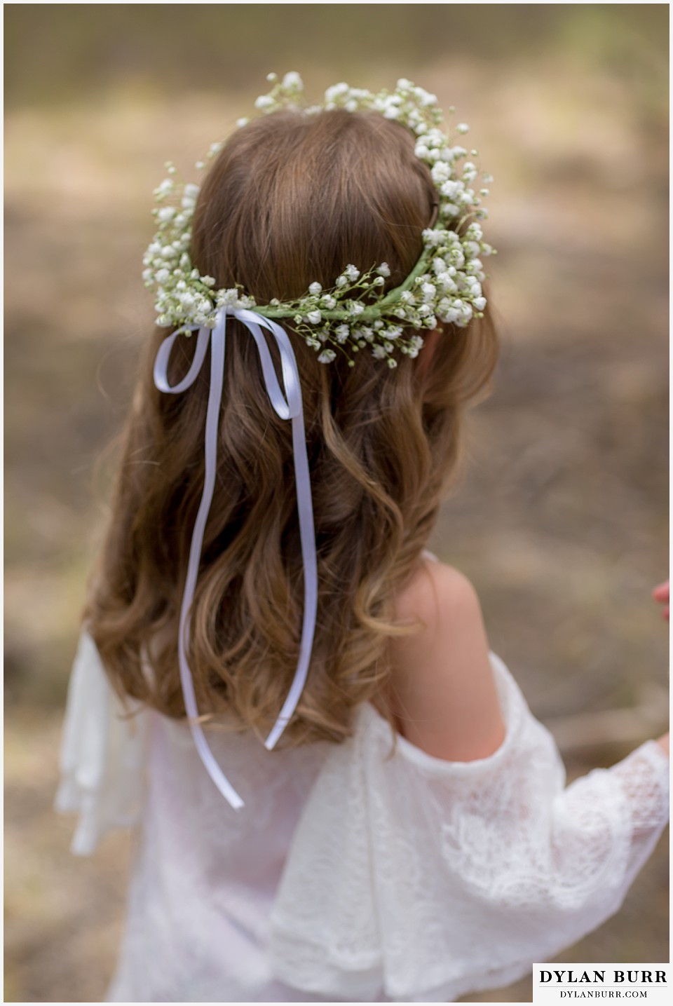 boho backyard colorado wedding baby's breath flower crown