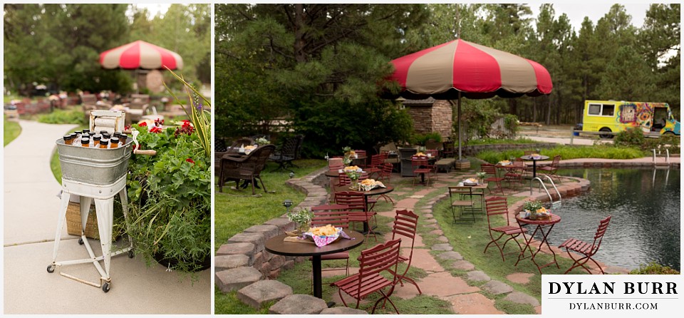 boho backyard colorado wedding sweet tea and circus umbrella